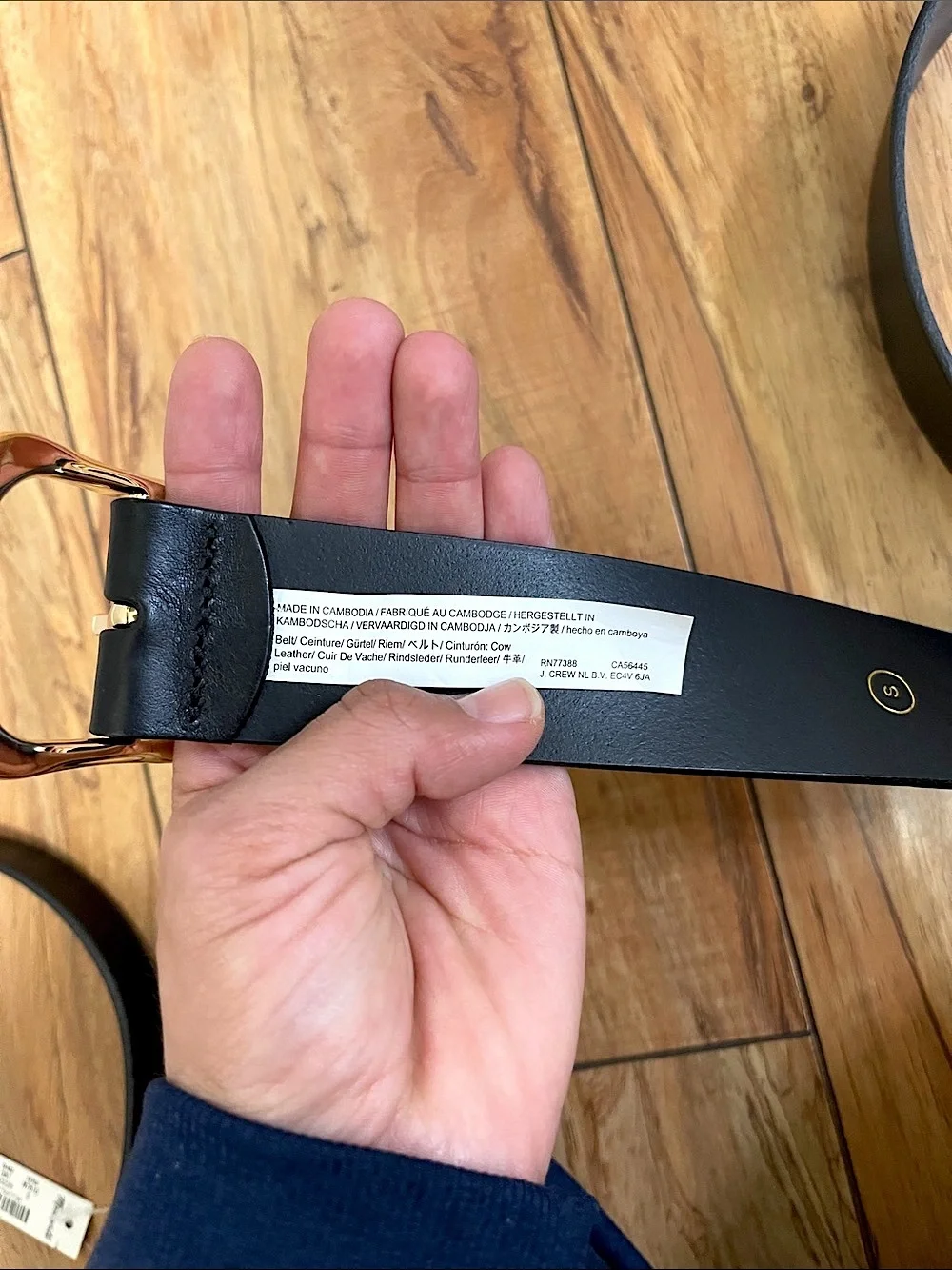 NWT J.Crew Oval Buckle Belt in Italian Leather - Picture 7 of 9
